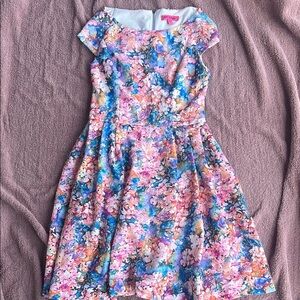 Floral Betsey Johnson Dress in Pink and Blue